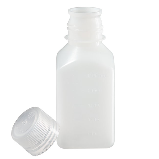 Thermo Scientific™ Nalgene™ Square HDPE Graduated Bottles with Closure, Bulk Pack