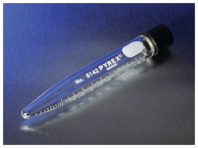 Corning™ PYREX™ Heavy Duty Conical Centrifuge Tubes with White Graduations and Screw Cap