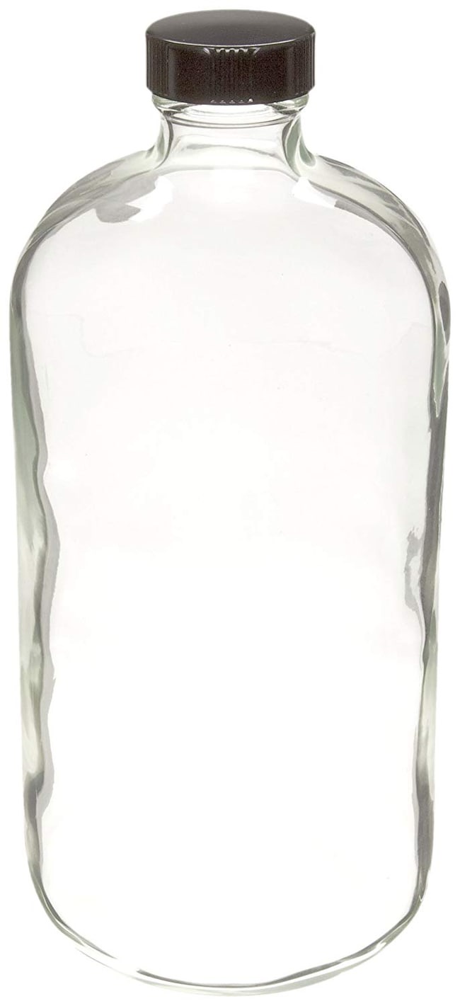 DWK Life Sciences Wheaton™ Safety-Coated Clear Narrow-Mouth Bottles with LDPE-Lined Caps