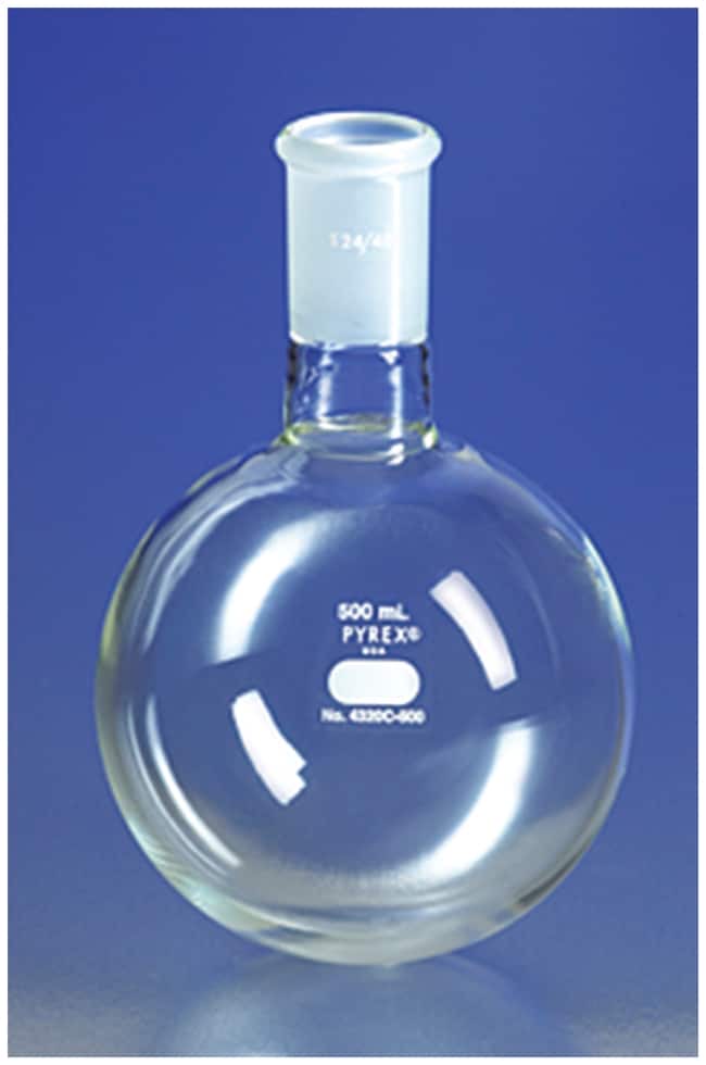Corning™ PYREX™ Short Neck Heavy-Wall Round Bottom Boiling Flasks, Standard Taper Joints
