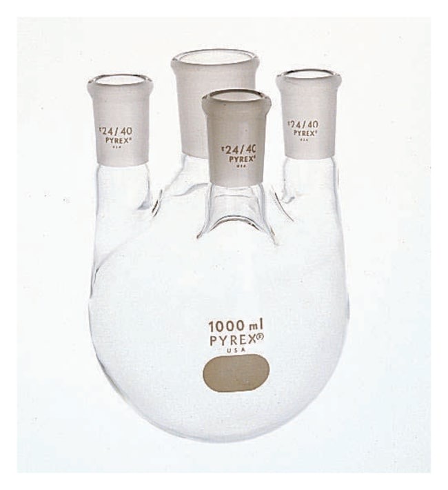 Corning™ PYREX™ Distilling Flasks with Four Necks, Standard Taper Joint