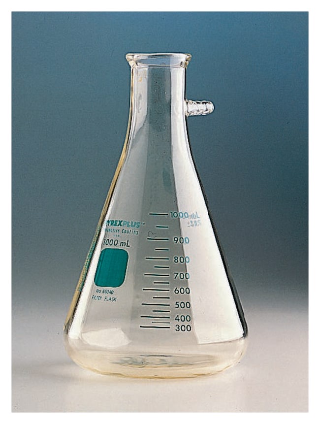 Corning™ PYREXPLUS™ Coated Heavy Wall Filtering Flasks with Sidearm Tubulation