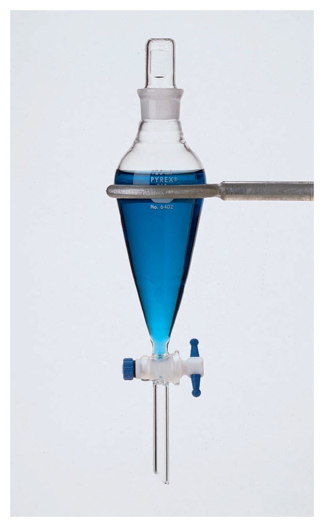 Corning™ PYREX™ Squibb Separatory Funnel with PTFE Stopcock and Glass Stopper