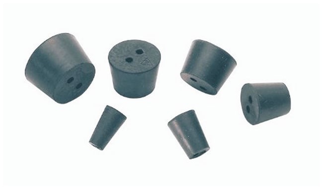 Fisherbrand™ Two-Hole Rubber Stoppers, No. 15