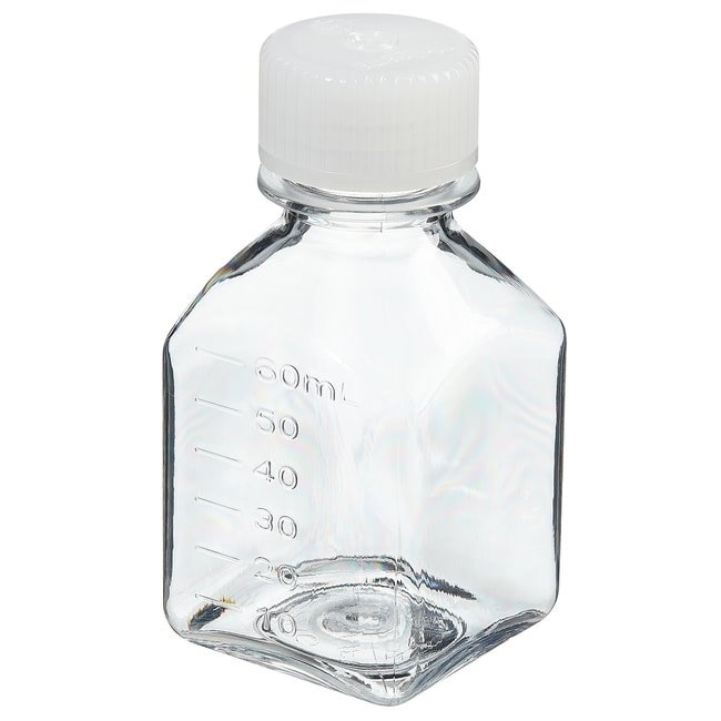 Thermo Scientific™ Nalgene™ Square PETG Media Bottles with Closure, Nonsterile
