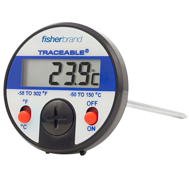 Fisherbrand Digital Thermometers with Stainless-Steel Stem and 0.375 in. LCD Screen