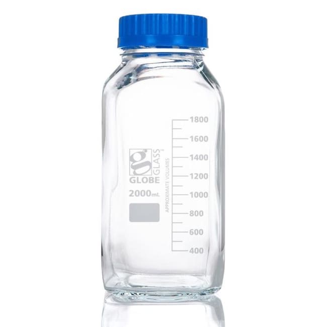 Globe Scientific Glass Square Media Bottles
