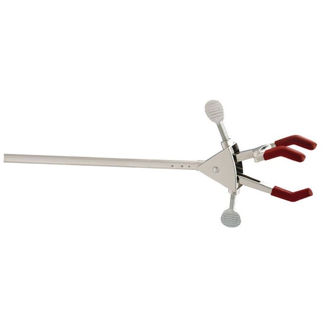 Chemglass Life Sciences Three-Prong Extension Clamp, Medium, Dual Adjust, 12 in. Arm