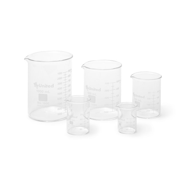 United Scientific™ Glass Beaker Set, Borosilicate