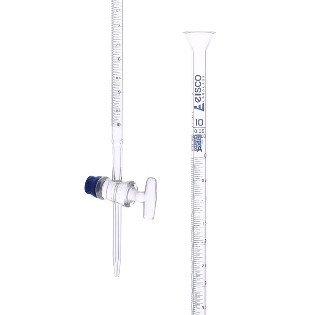 Eisco™ Class A Glass Burette with Glass Key Stopcock