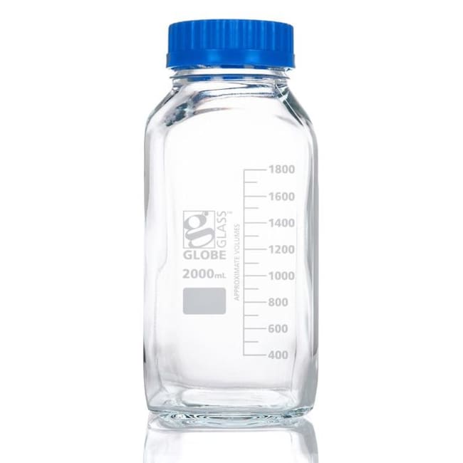 Globe Scientific Glass Square Media Bottles